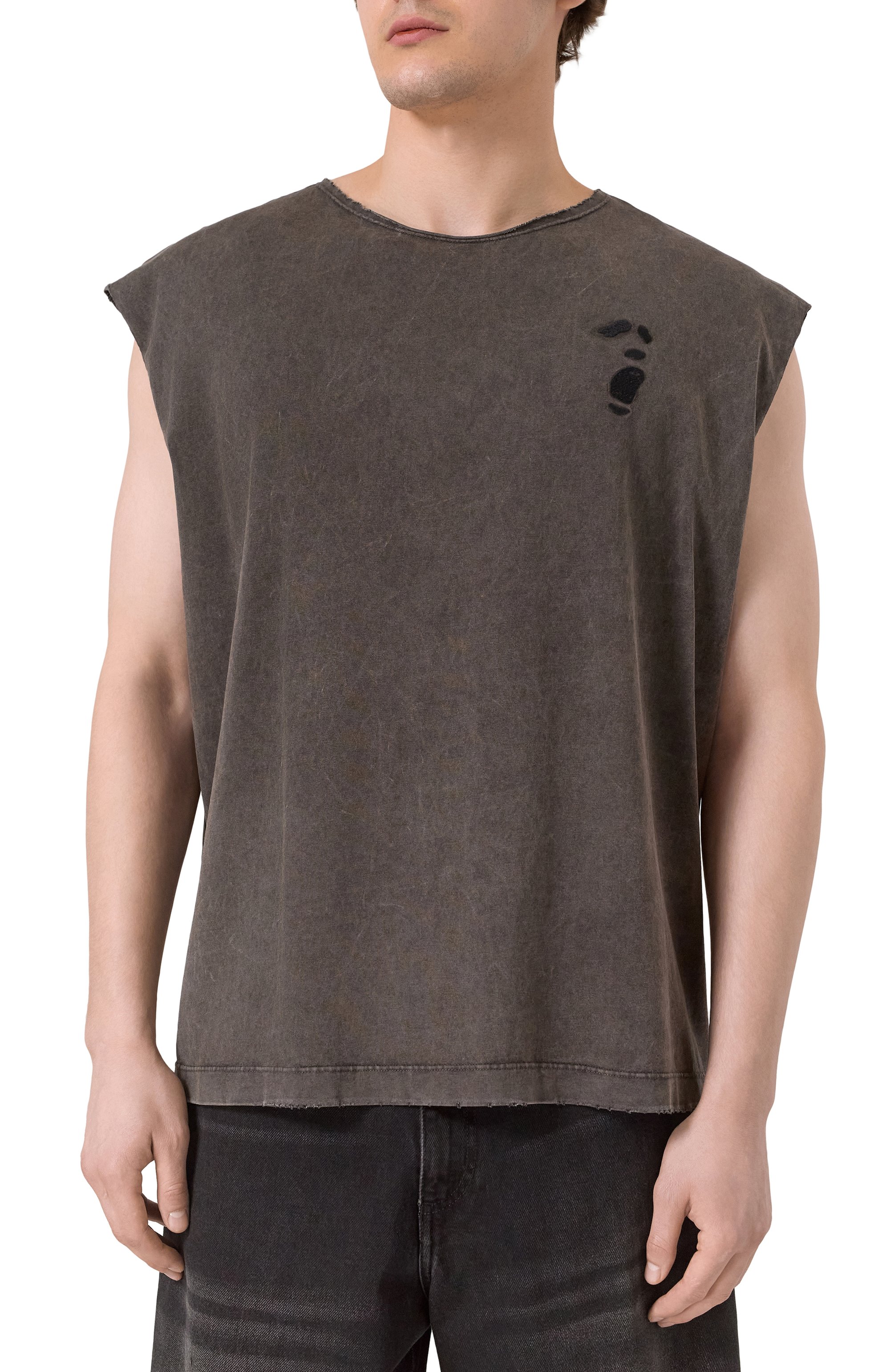 Хлопковая майка AN OTHER DATE темно-серого цвета по цене 17550 руб., арт. S25MA0DTA157, фото 3 Хлопковая майка AN OTHER DATE, арт. S25MA0DTA157, фото 3