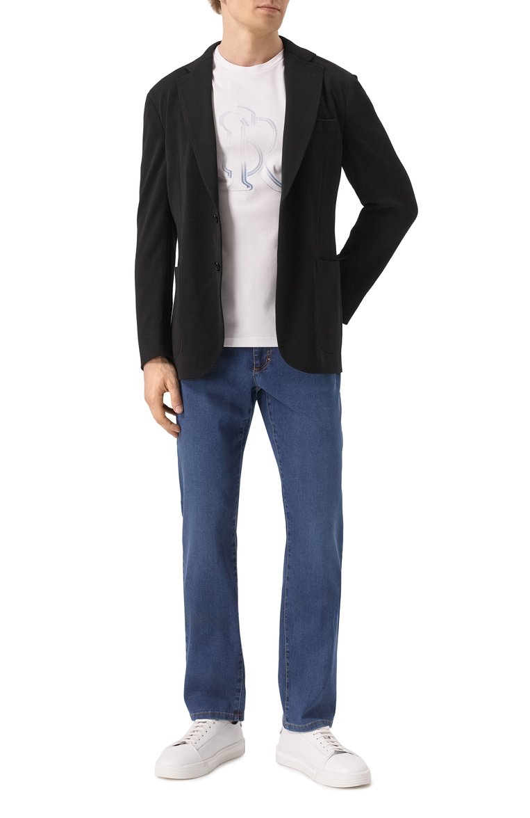 Мужские джинсы slim fit ZILLI сине�го цвета, арт. J5T002M0440VMADI0 | Фото 2 (Материал внешний: Хлопок, Деним; Длина (брюки, джинсы): Стандартные; Кросс-КТ: Деним; Детали: Делаве; Силуэт М (брюки): Прямые; Стили: Классический; Автоматизация ТО: Проставлено; Автоматизация состава: Проставлено)