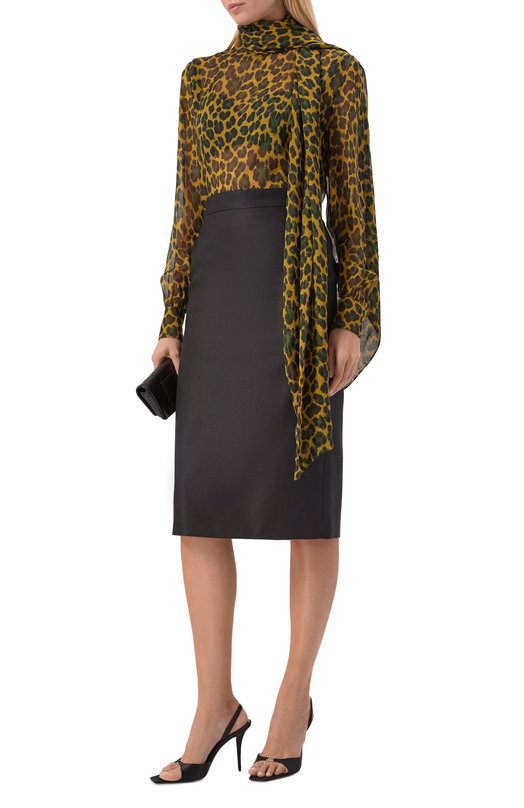 Текстильные босоножки Daisy 95 Saint Laurent 844411/9QNB0 Чёрный  844411/9QNB0 Фото 3