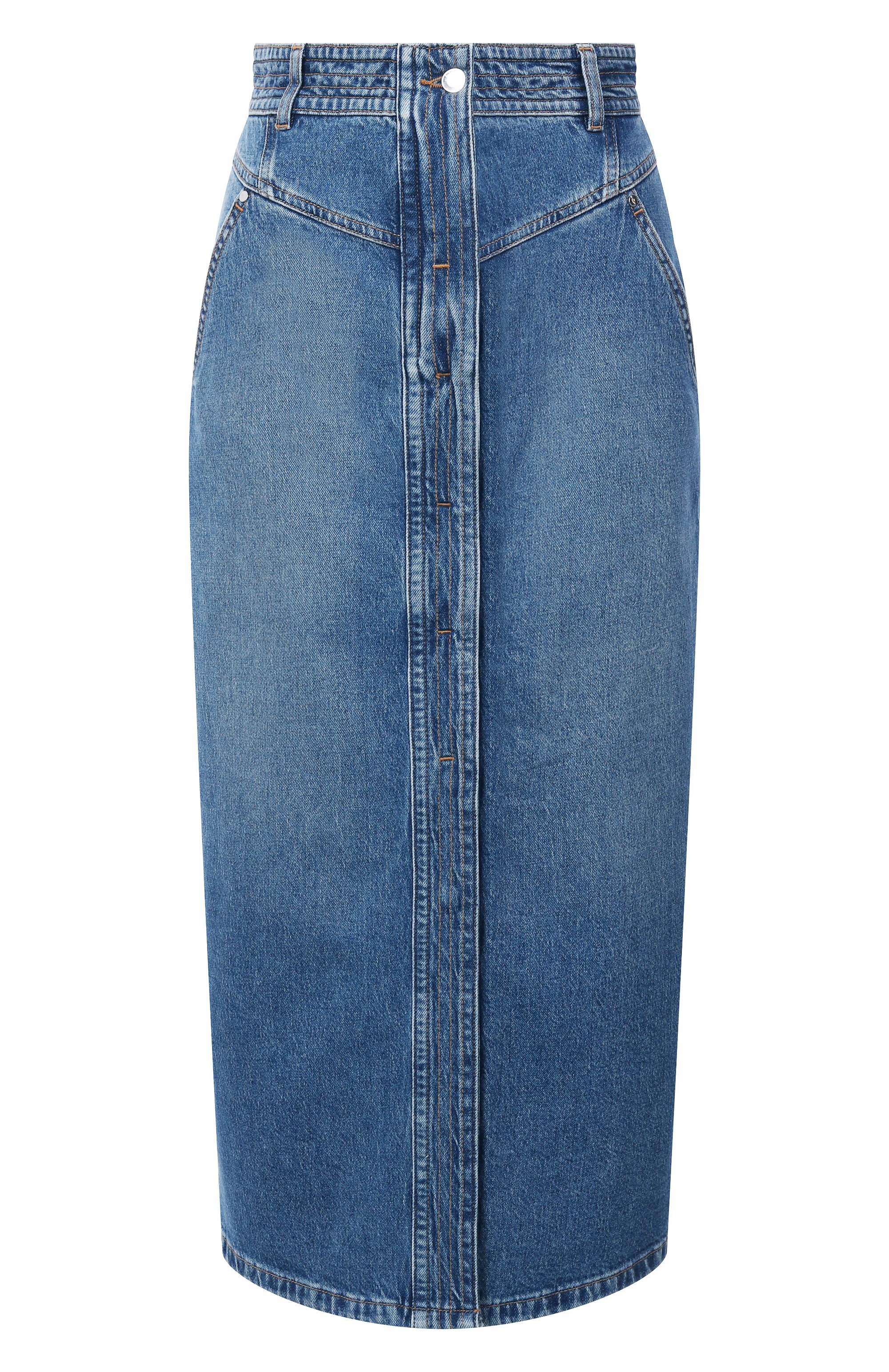 Джинсовая юбка IRO голубого цвета по цене 38200 руб., арт. WP31GARICE, фото 1 Джинсовая юбка IRO, арт. WP31GARICE, фото 1