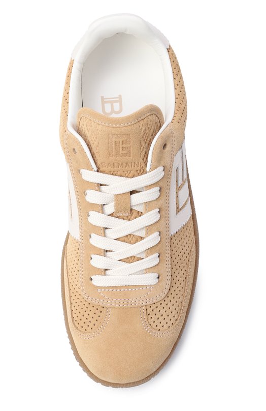 Замшевые кеды Swan Balmain GN1VI735/LACS Бежевый  GN1VI735/LACS Фото 6