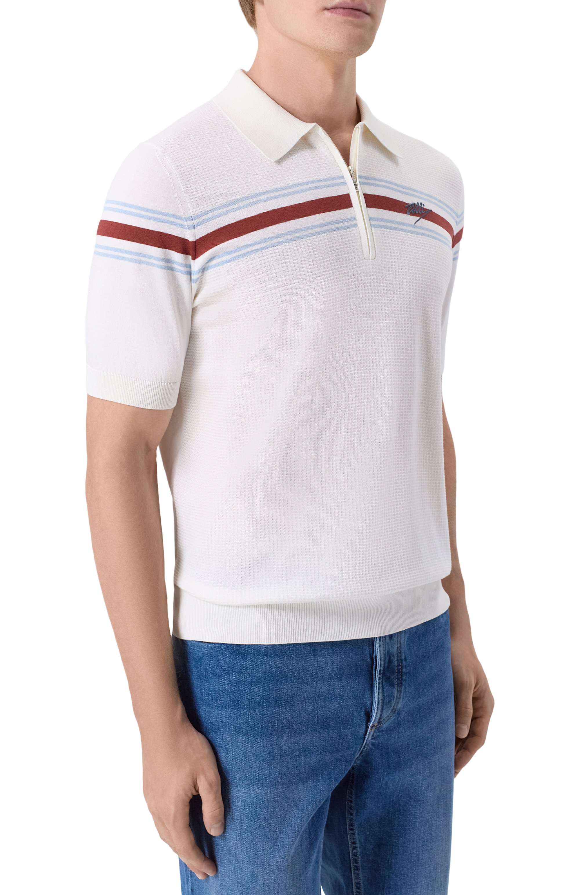 Поло из хлопка и шелка ZILLI белого цвета по цене 141500 руб., арт. KZP002M0142V0C000, фото 3 Поло из хлопка и шелка ZILLI, арт. KZP002M0142V0C000, фото 3