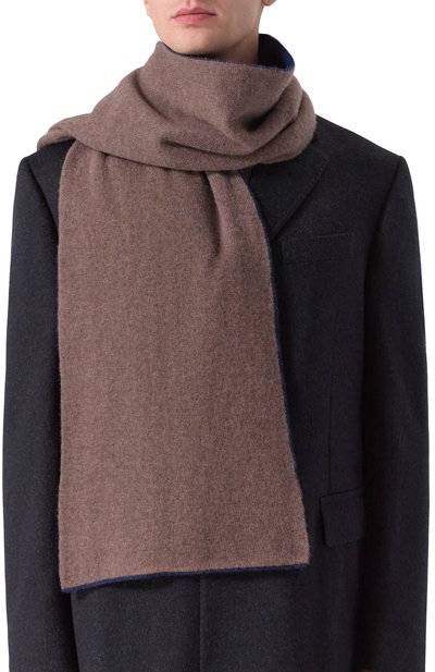 Двусторонний шарф из кашемира ANDREA CAMPAGNA темно-синего цвета по цене 45950 руб., арт. 15513, фото 3 Двусторонний шарф из кашемира ANDREA CAMPAGNA, арт. 15513, фото 3