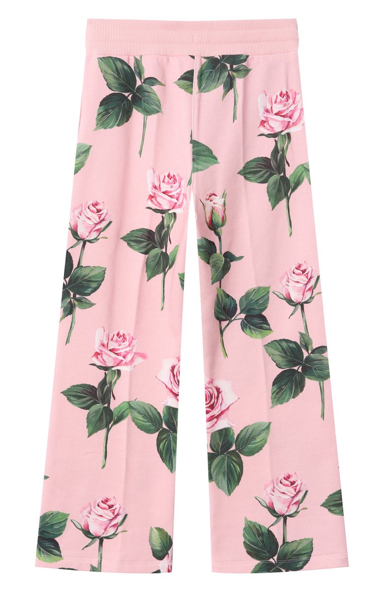 Детские хлопковые брюки DOLCE & GABBANA розового цвета, арт. L5JPF7/HS7P0/8-14 | Фото 2 (Нос: Не проставлено; Материал сплава: Проставлено; Случай: Повседневный; Материал внешний: Хлопок; Ростовка одежда: 10 - 11 лет | 140 - 146см, 13 - 15 лет | 158 см, 8 лет | 128 см)