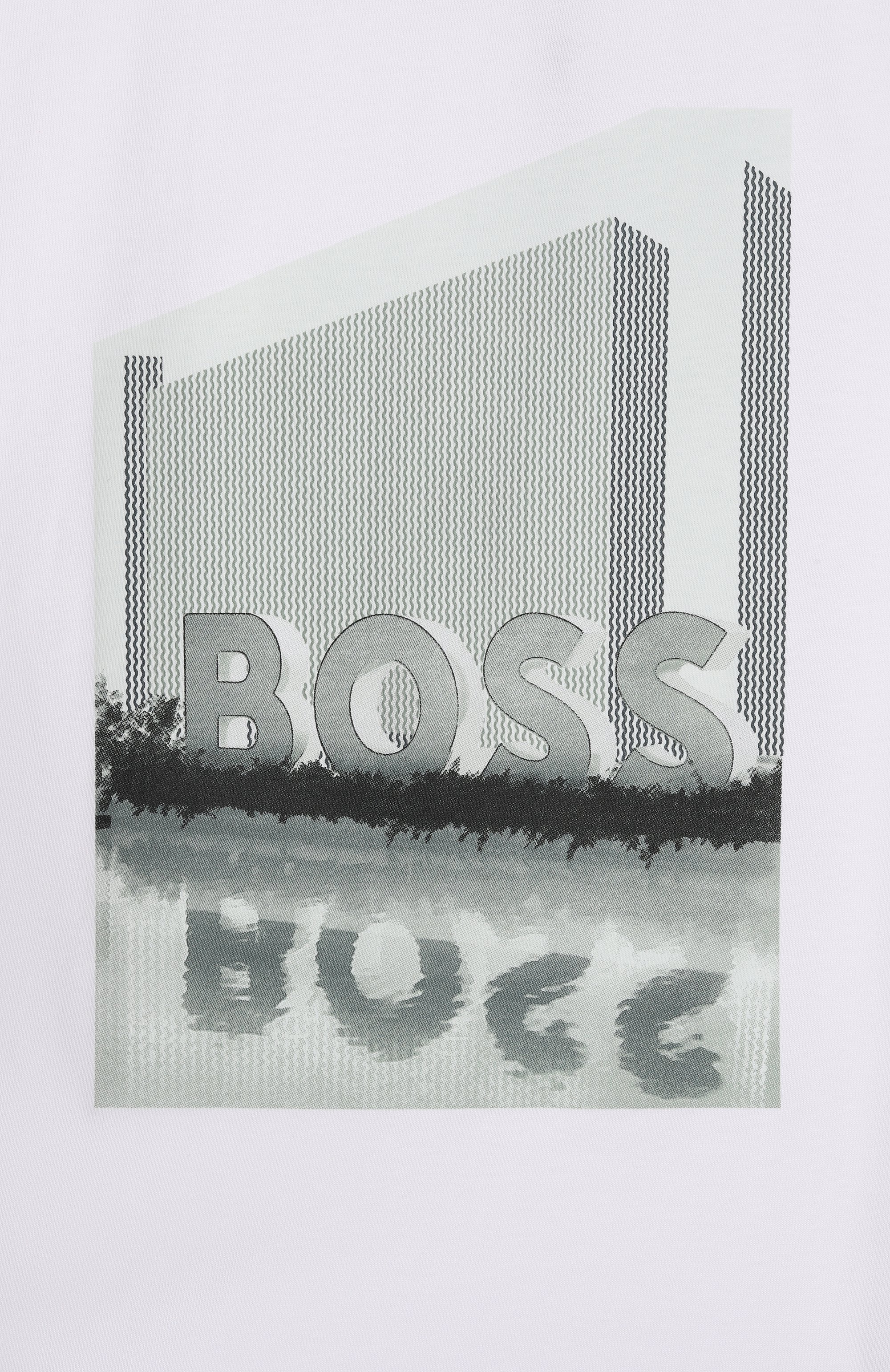 Хлопковая футболка BOSS белого цвета по цене 9950 руб., арт. J52977, фото 3 Хлопковая футболка BOSS, арт. J52977, фото 3