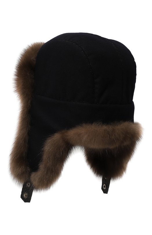 Шапка-ушанка с отделкой из меха соболя Майкл FurLand 0201414210015100003 Коричневый  0201414210015100003 Фото 2