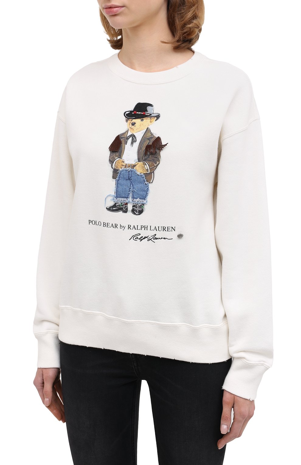 Хлопковый свитшот POLO RALPH LAUREN кремового цвета по цене 24100 руб., арт. 211800245, фото 3 Хлопковый свитшот POLO RALPH LAUREN, арт. 211800245, фото 3