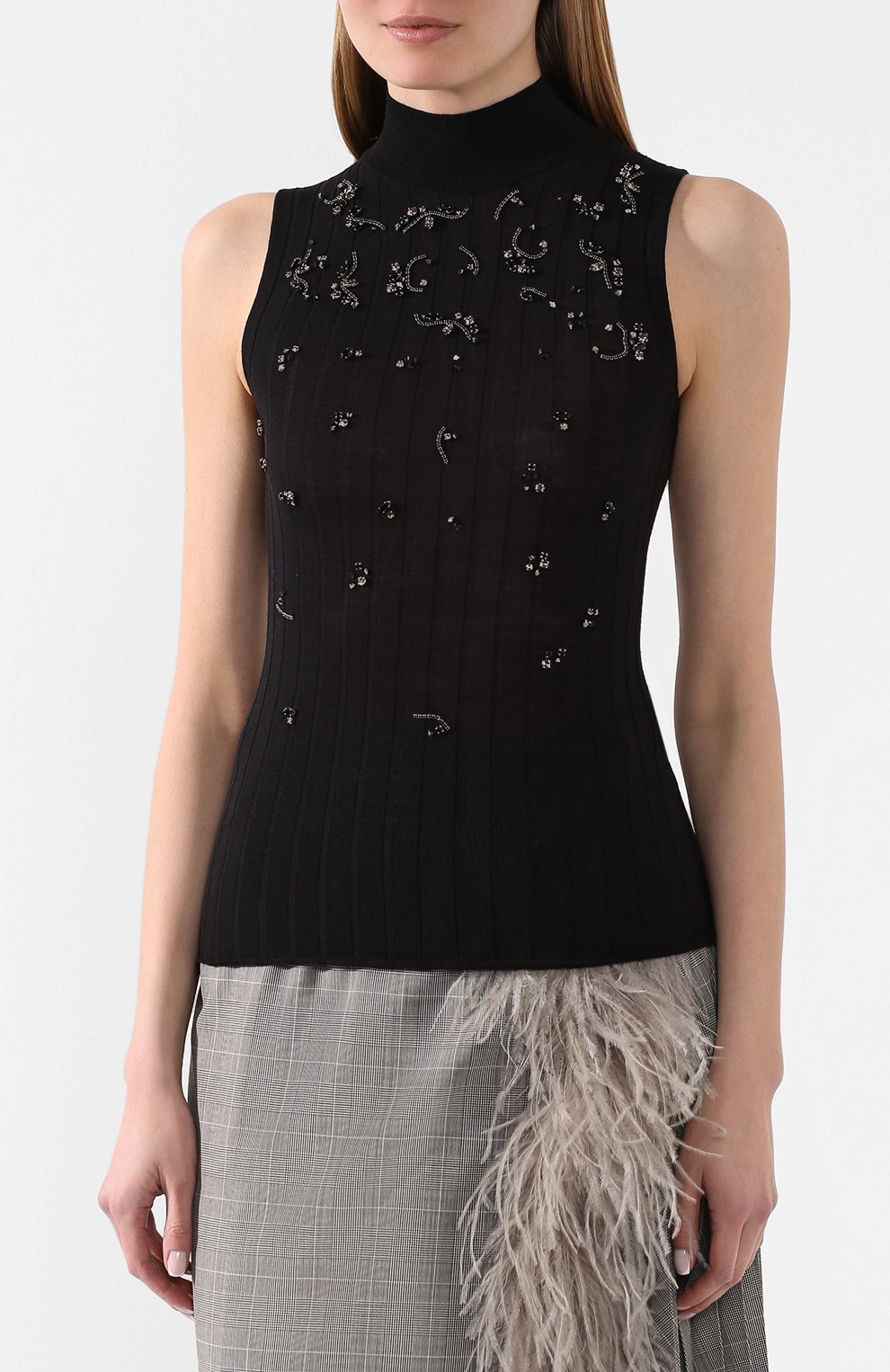 Топ из смеси кашемира и шелка PRADA, арт. P26341-1U0I-F0002, фото 3