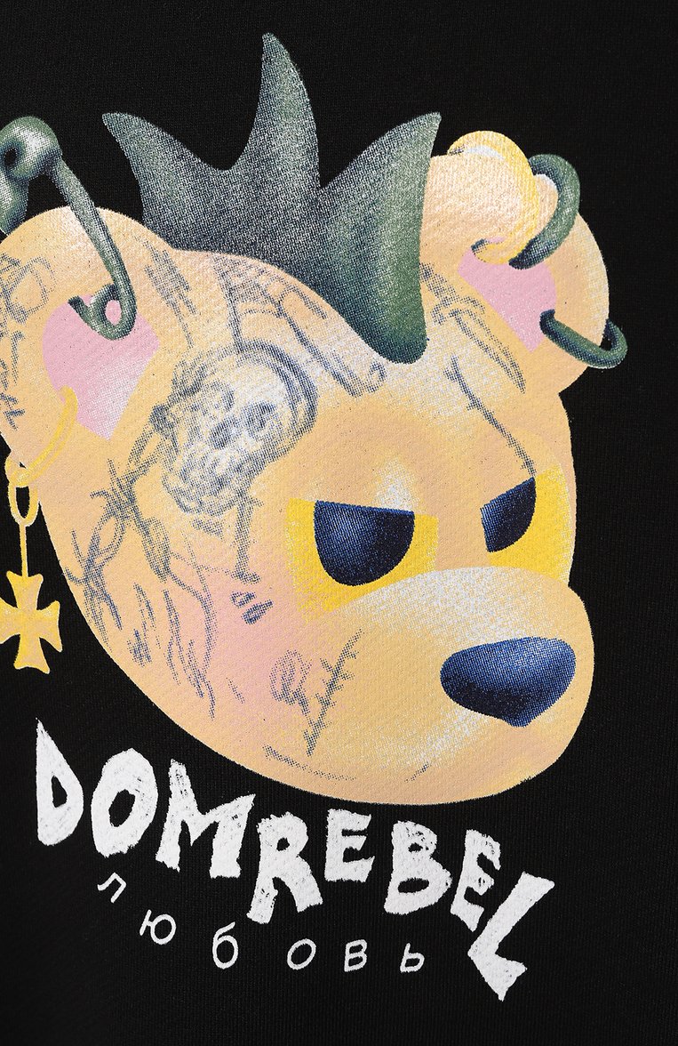 Женский хлопковый свитшот DOMREBEL черного цвета, арт. PIERCINGS/SWEATSHIRT | Фото 5 (Длина (для топов): Стандартные; Материал внешний: Хлопок; Рукава: Длинные; Женское Кросс-КТ: Свитшот-одежда; Стили: Кэжуэл)
