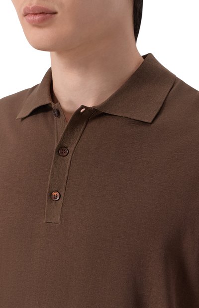 Хлопковое поло LANEUS темно-коричневого цвета по цене 26650 руб., арт. S6LAMAKP015, фото 5 Хлопковое поло LANEUS, арт. S6LAMAKP015, фото 5
