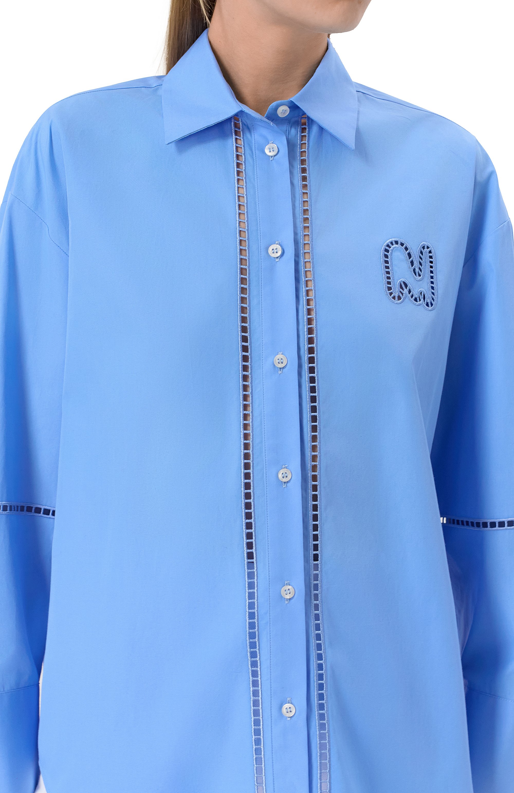 Хлопковая рубашка MSGM, арт. 3841MDE10X/257100, фото 5