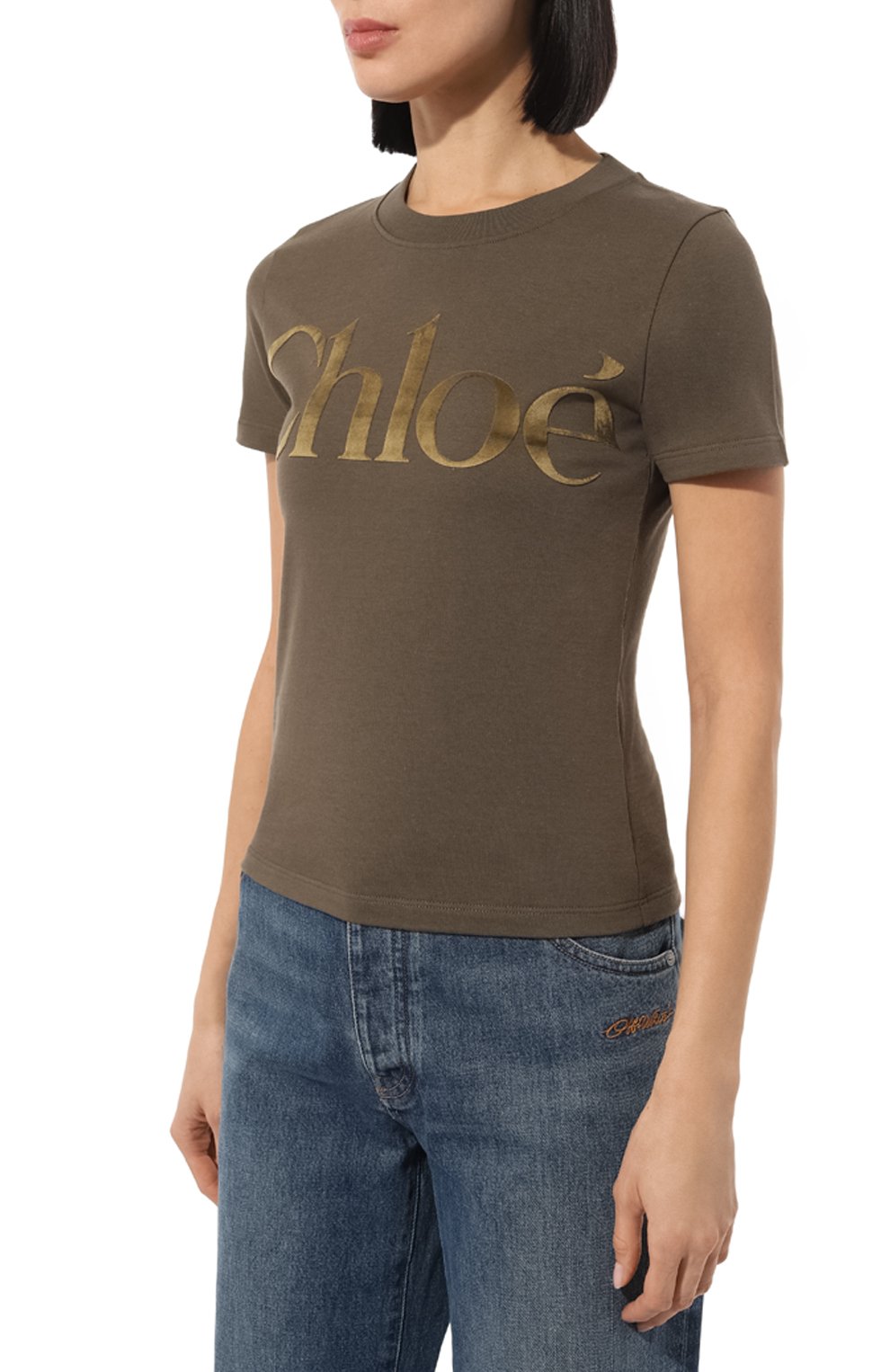 Хлопковая футболка CHLOÉ, арт. CHC24WJH03184, фото 3