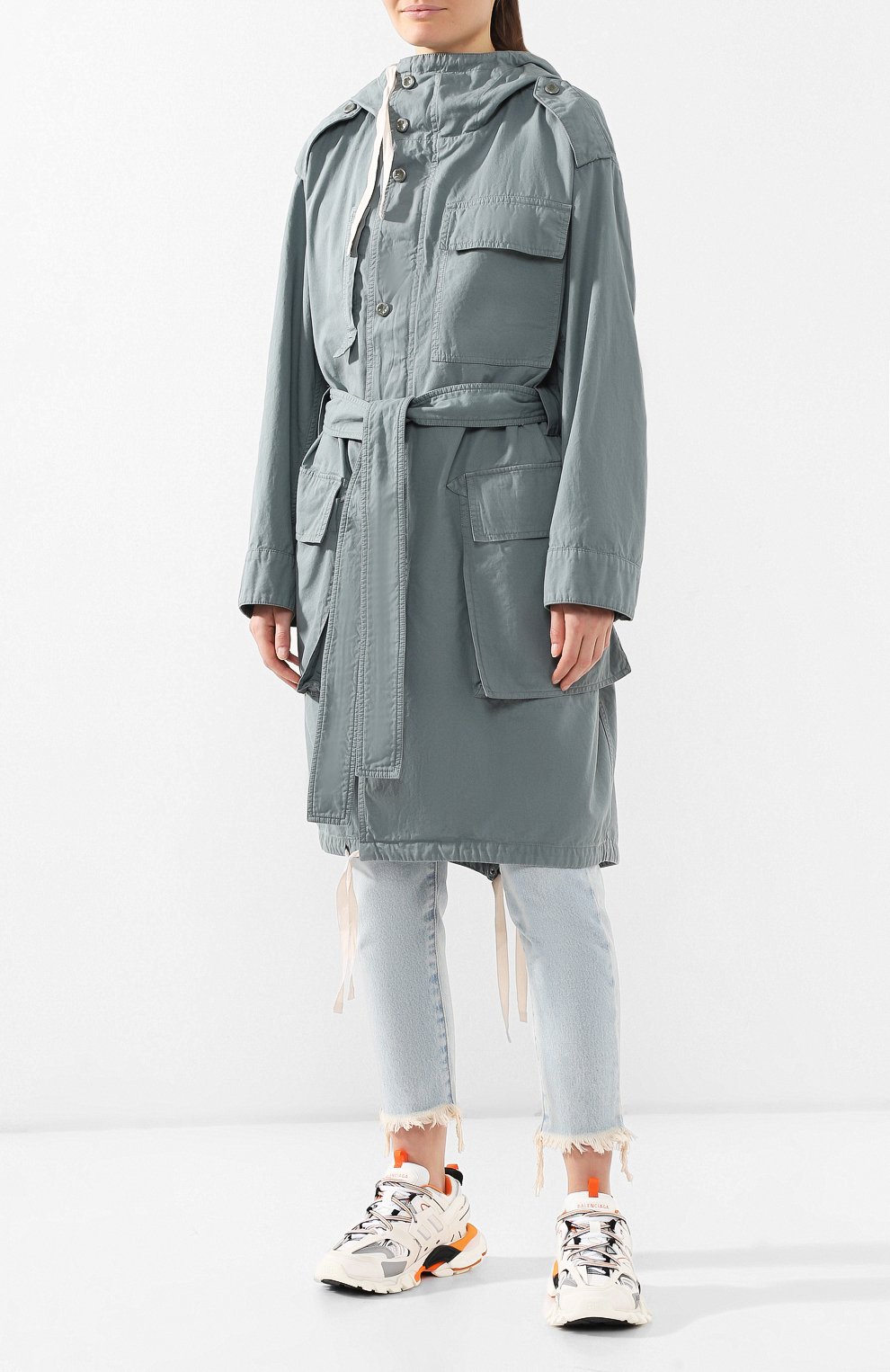 Хлопковая парка ACNE STUDIOS зеленого цвета по цене 61400 руб., арт. A90102, фото 3 Хлопковая парка ACNE STUDIOS, арт. A90102, фото 3