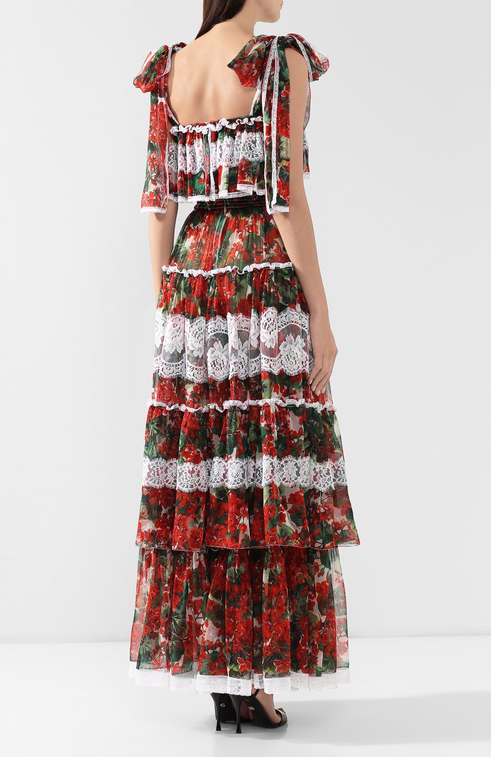 Платье из смеси шелка и хлопка DOLCE & GABBANA, арт. F68N9T/HS1ZV, фото 4