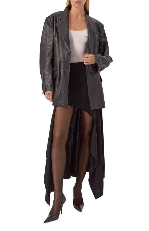 Юбка из вискозы и шерсти Mugler 25F1JU0573196 Чёрный  25F1JU0573196 Фото 2