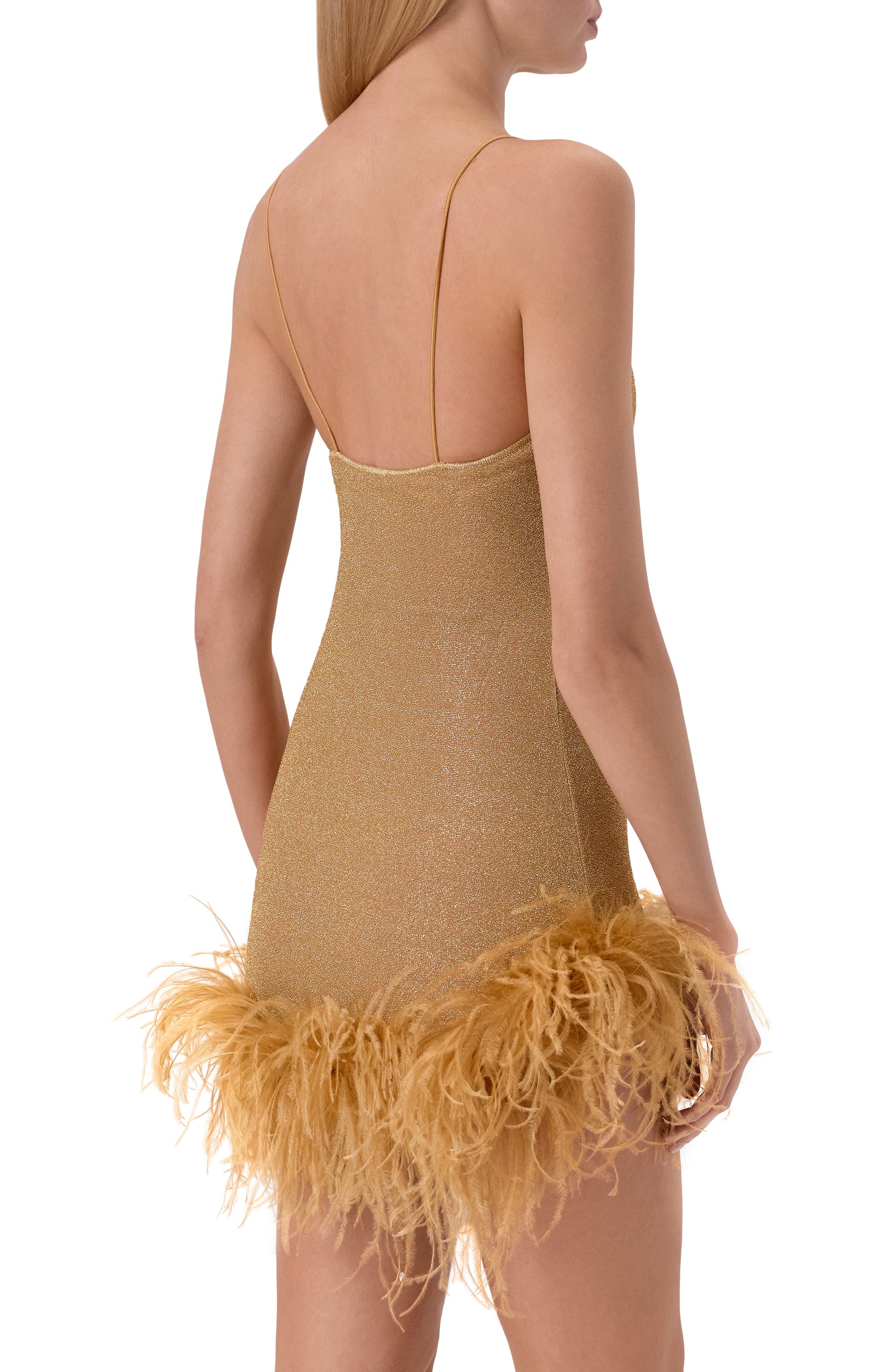 Платье с отделкой перьями OSEREE, арт. LPDS261/LUREX PLUMAGE, фото 3