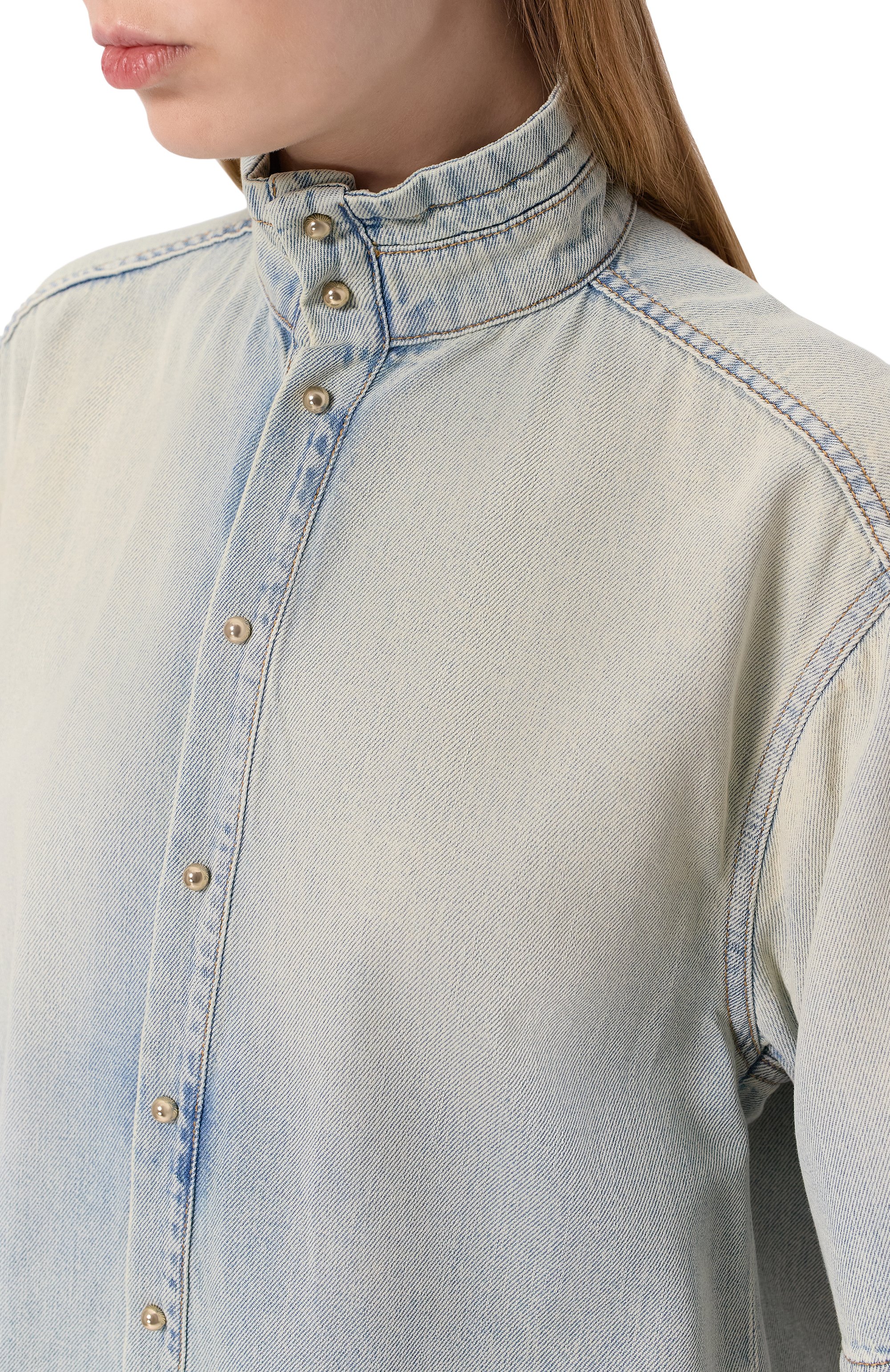 Джинсовая рубашка roberta DARKPARK, арт. WSH37 TBL01W065/R0BERTA-TENCEL DENIM C0LLAR SHIRT, фото 5