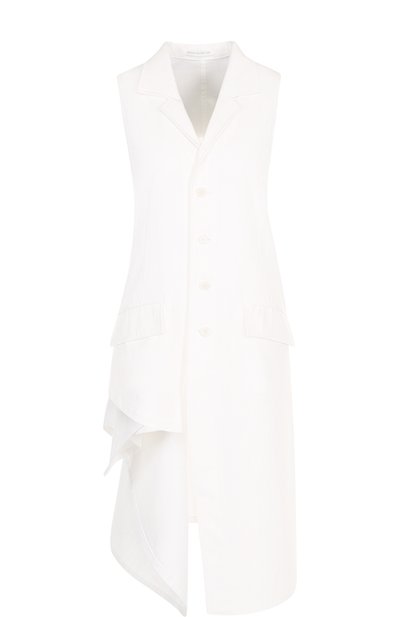 Женский однотонный хлопковый жилет асимметричного кроя YOHJI YAMAMOTO, арт. NW-J01-002