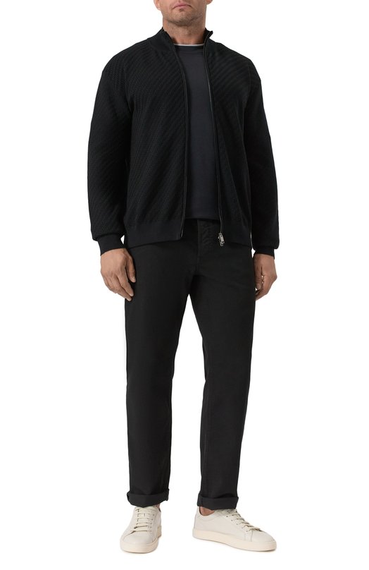 Футболка из шелка и хлопка Brunello Cucinelli MH8367427W Чёрный  MH8367427W Фото 2