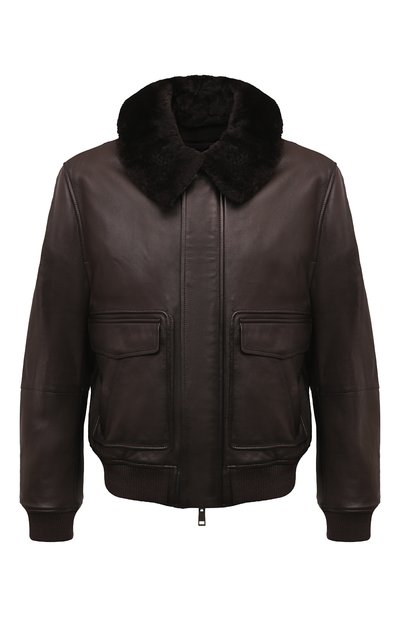 Мужской кожаный бомбер YVES SALOMON, арт. 25WHV20165AGAN