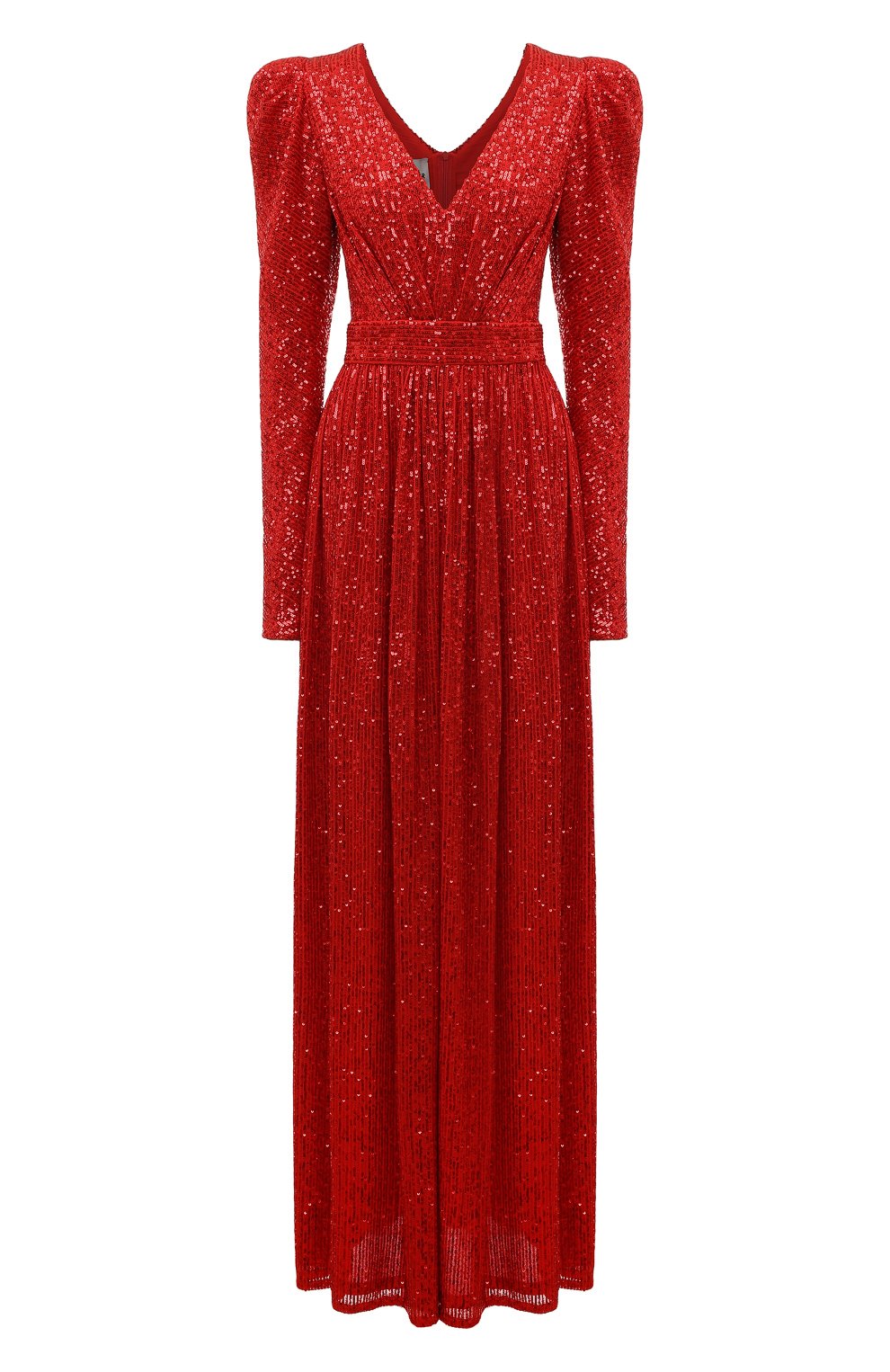 Платье с отделкой пайетками ESTER ABNER красного цвета по цене 196000 руб., арт. EA-FW22-19, фото 1 Платье с отделкой пайетками ESTER ABNER, арт. EA-FW22-19, фото 1