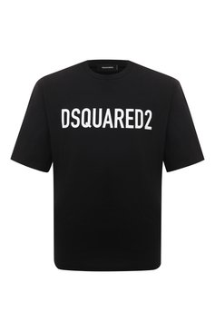 Мужская хлопковая футболка DSQUARED2 черного цвета, арт. S74GD1197/D20004 | Фото 1 (Рукава: Коротки�е; Длина (для топов): Стандартные; Принт: С принтом; Материал сплава: Проставлено; Материал внешний: Хлопок; Стили: Спорт-шик; Драгоценные камни: Проставлено)