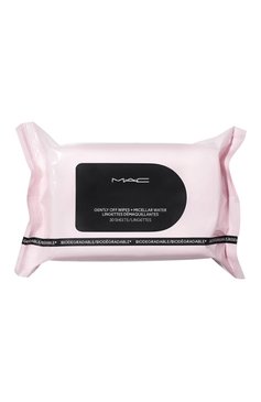 Салфетки для снятия макияжа gently off wipes + micellar water biodegradable (30шт) MAC бесцветного цвета, арт. SRAY-01 | Фото 1 (Тип продукта: Салфетки / Диски; Назначение: Для лица)