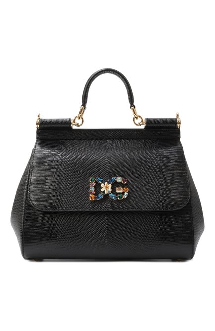 Женская сумка sicily medium DOLCE & GABBANA черного цвета, арт. BB6002/AI742 | Фото 1 (Ремень/цепочка: На ремешке; Материал: Натуральная кожа; Статус проверки: Проверено, Проверена категория; Сумки-технические: Сумки через плечо, Сумки top-handle; Размер: medium)