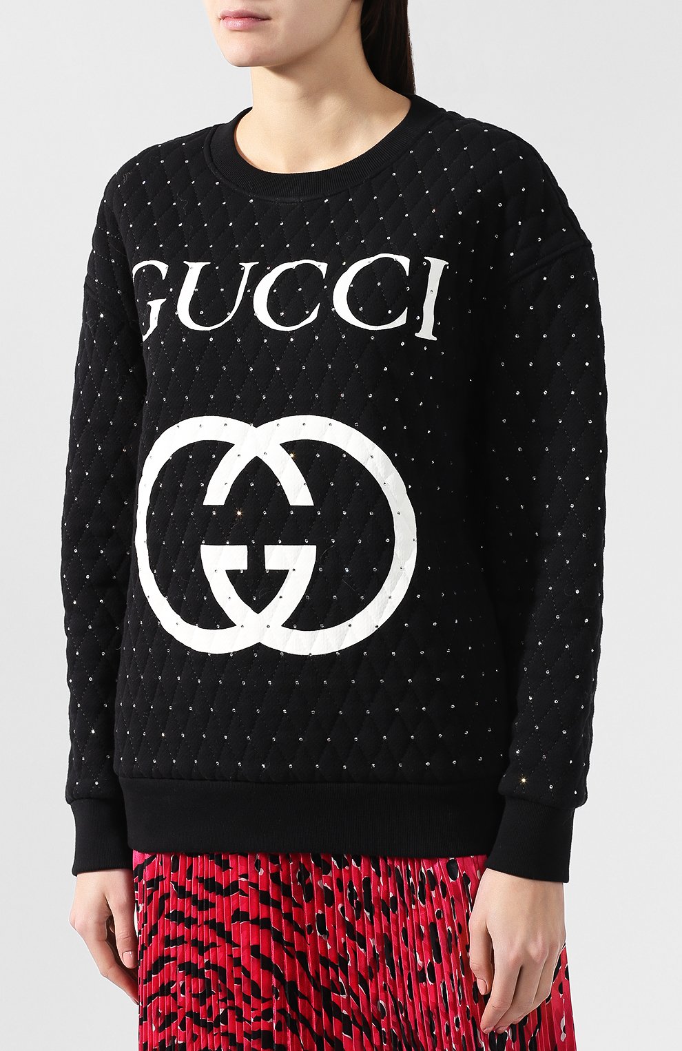 Хлопковый пуловер с логотипом бренда GUCCI черного цвета по цене 159500 руб., арт. 543640/X922B, фото 3 Хлопковый пуловер с логотипом бренда GUCCI, арт. 543640/X922B, фото 3