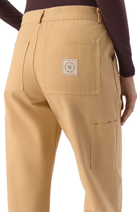 Хлопковые брюки Sporty and Rich PA04865305BE09 Бежевый  PA04865305BE09 Фото 5