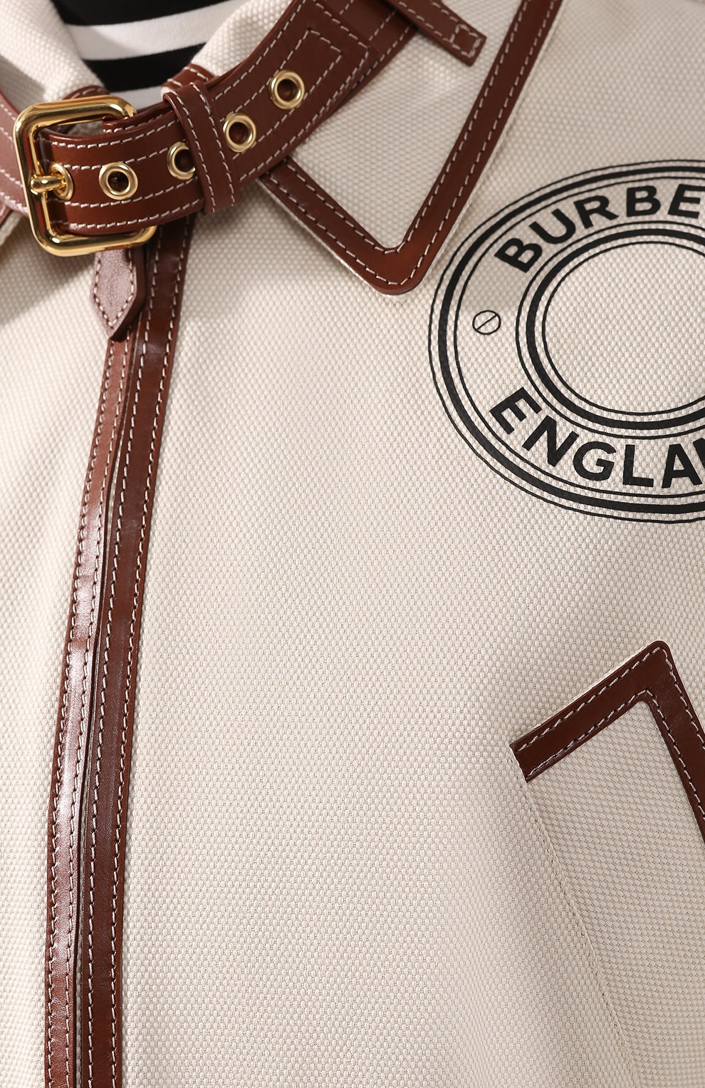 Куртка из смеси хлопка и кожи BURBERRY кремового цвета по цене 473500 руб., арт. 4564444, фото 5 Куртка из смеси хлопка и кожи BURBERRY, арт. 4564444, фото 5