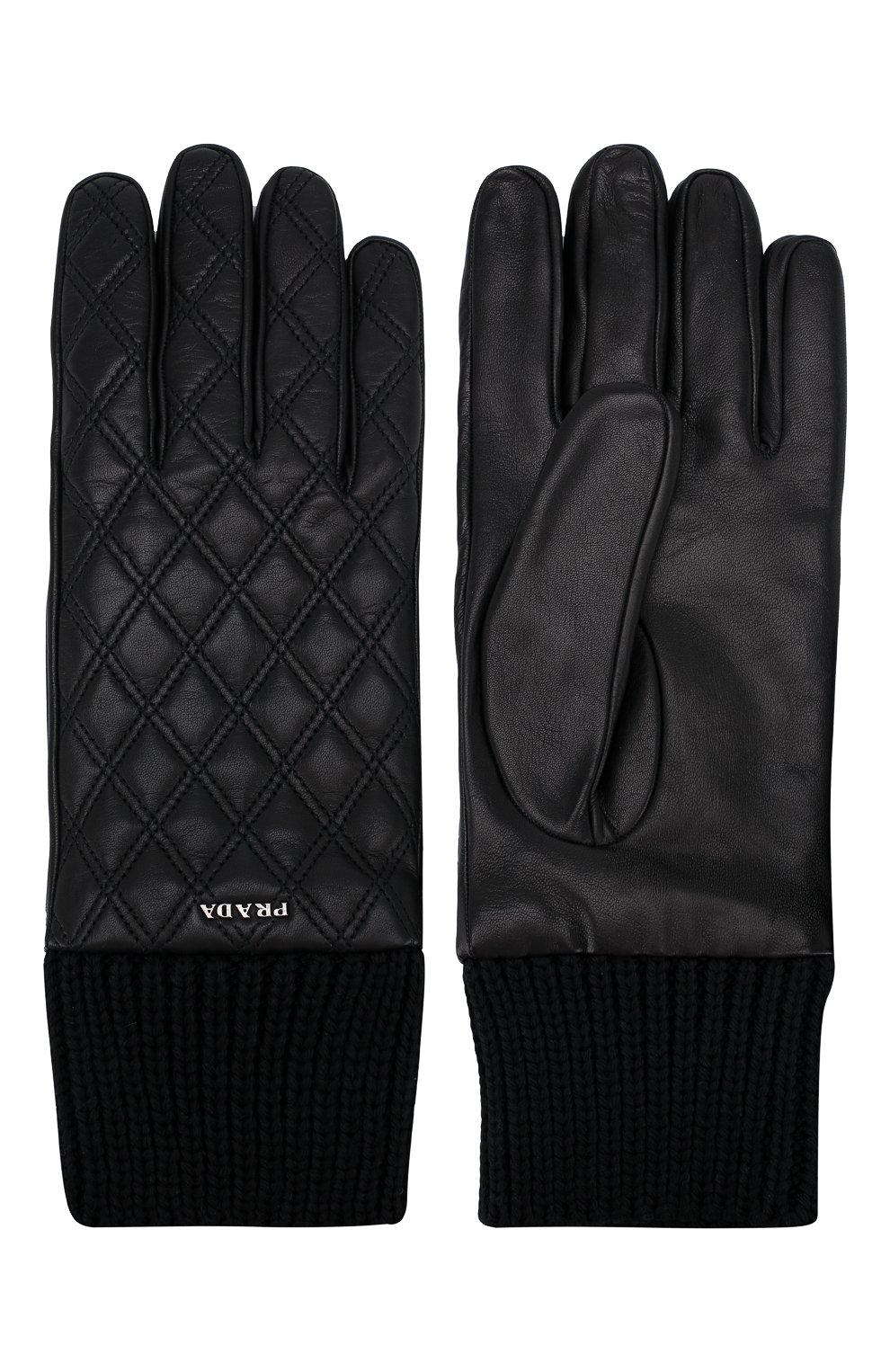 Кожаные перчатки PRADA, арт. 2GG049-38-F0002, фото 2