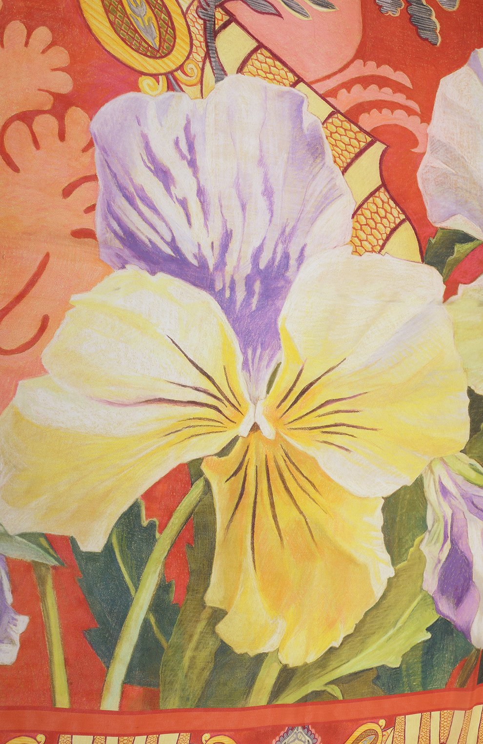 Шелковый платок анютины глазки GOURJI, арт. T23VT7R, фото 5