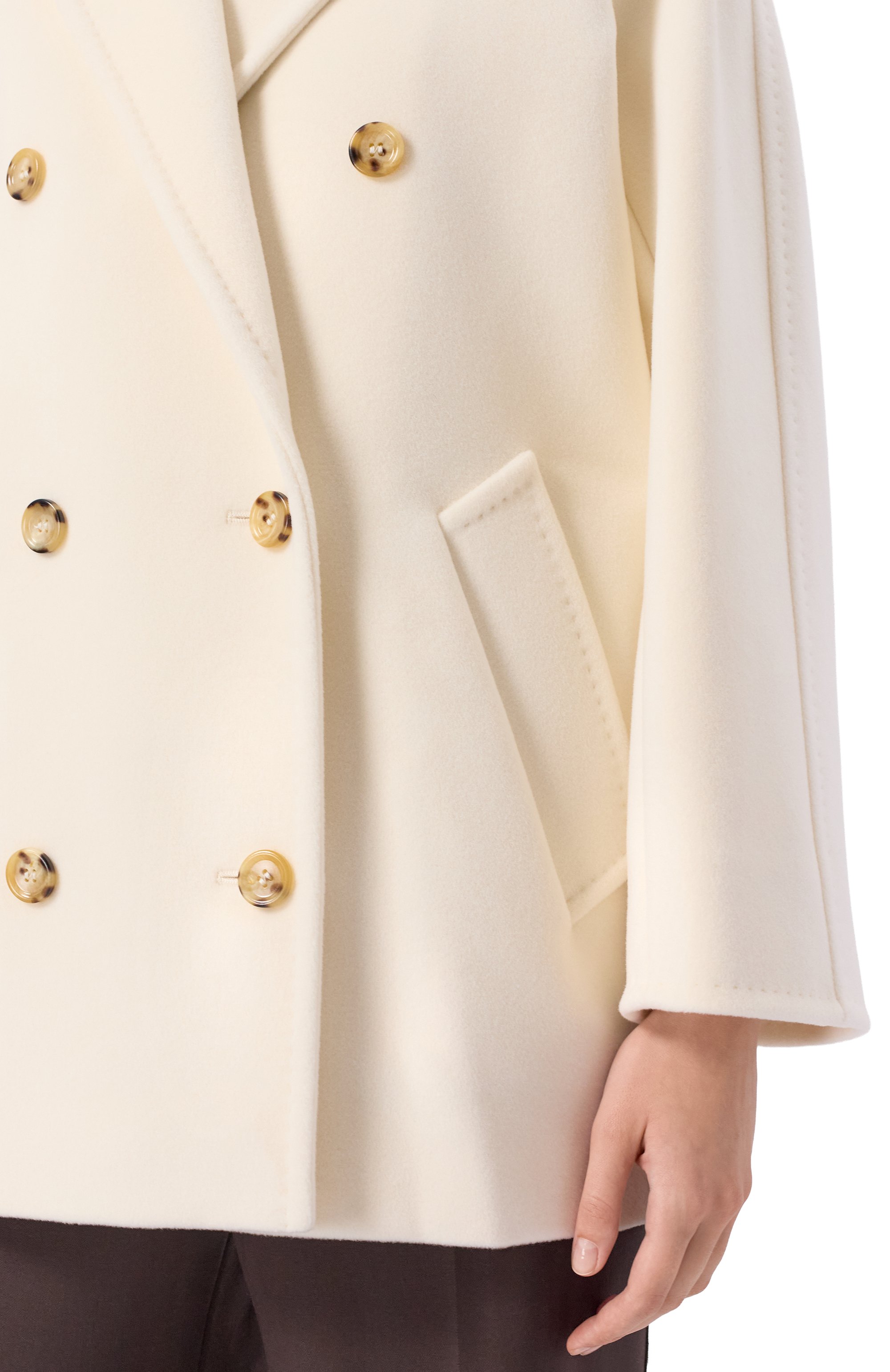 Пальто из шерсти и кашемира MAX MARA кремового цвета по цене 237500 руб., арт. REBUS, фото 5 Пальто из шерсти и кашемира MAX MARA, арт. REBUS, фото 5