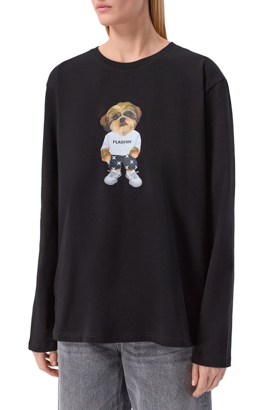 Хлопковый лонгслив Flashin FS26LSSC Чёрный  FS26LSSC Фото 3