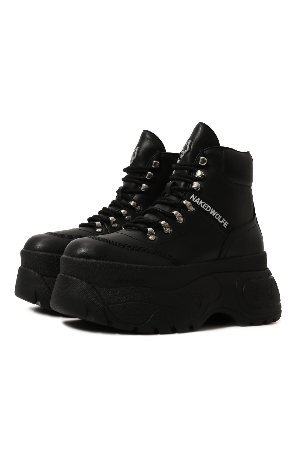 Кожаные ботинки spike NAKED WOLFE черного цвета по цене 29700 руб., арт. SPIKE, фото 1 Кожаные ботинки spike NAKED WOLFE, арт. SPIKE, фото 1