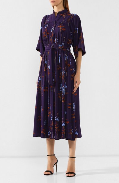 Платье с принтом DRIES VAN NOTEN фиолетового цвета по цене 58950 руб., арт. 192-31017-8009, фото 3 Платье с принтом DRIES VAN NOTEN, арт. 192-31017-8009, фото 3