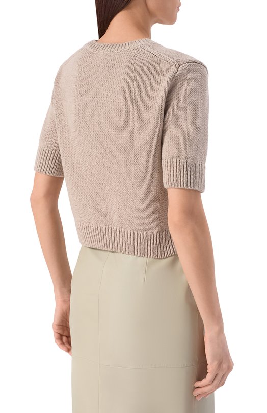 Хлопковый пуловер 12 STOREEZ 137345 Бежевый  137345 Фото 4