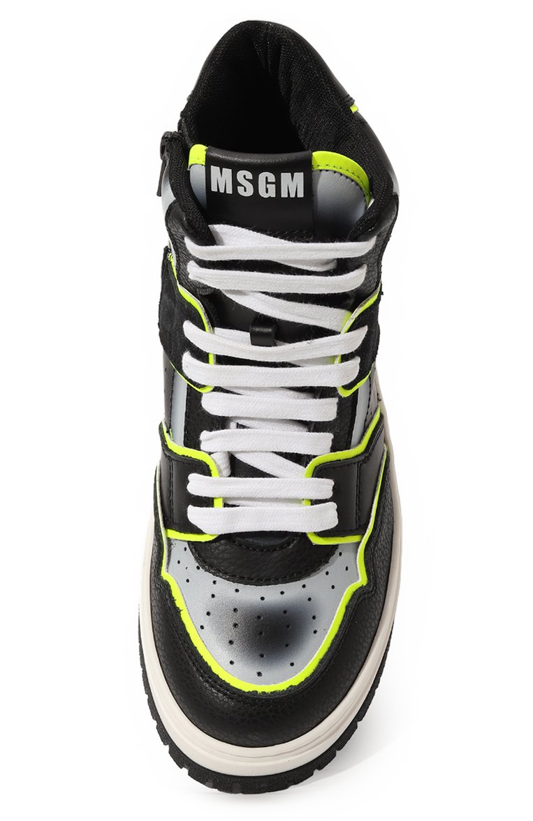 Высокие кеды из кожи MSGM KIDS, арт. 76234/36-40, фото 1