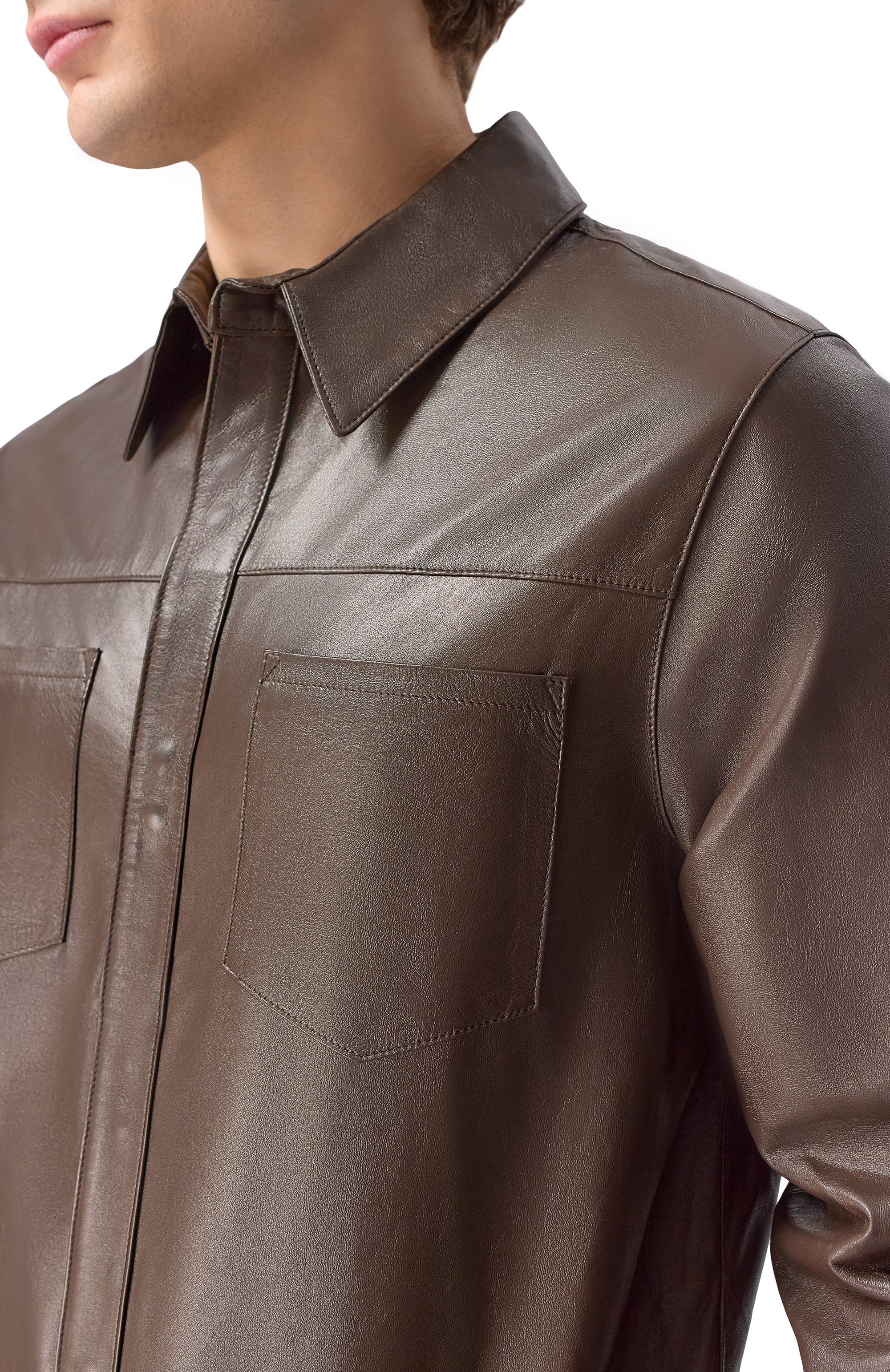 Кожаная рубашка GIORGIO BRATO, арт. GU26S9812NAPSTM, фото 5