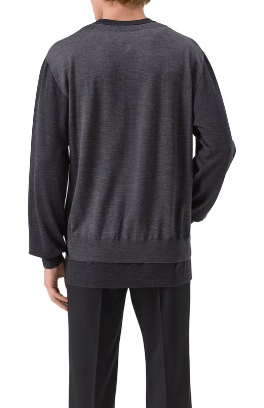 Шерстяной джемпер Dolce & Gabbana GXX83Z/JCVWP Серый  GXX83Z/JCVWP Фото 4