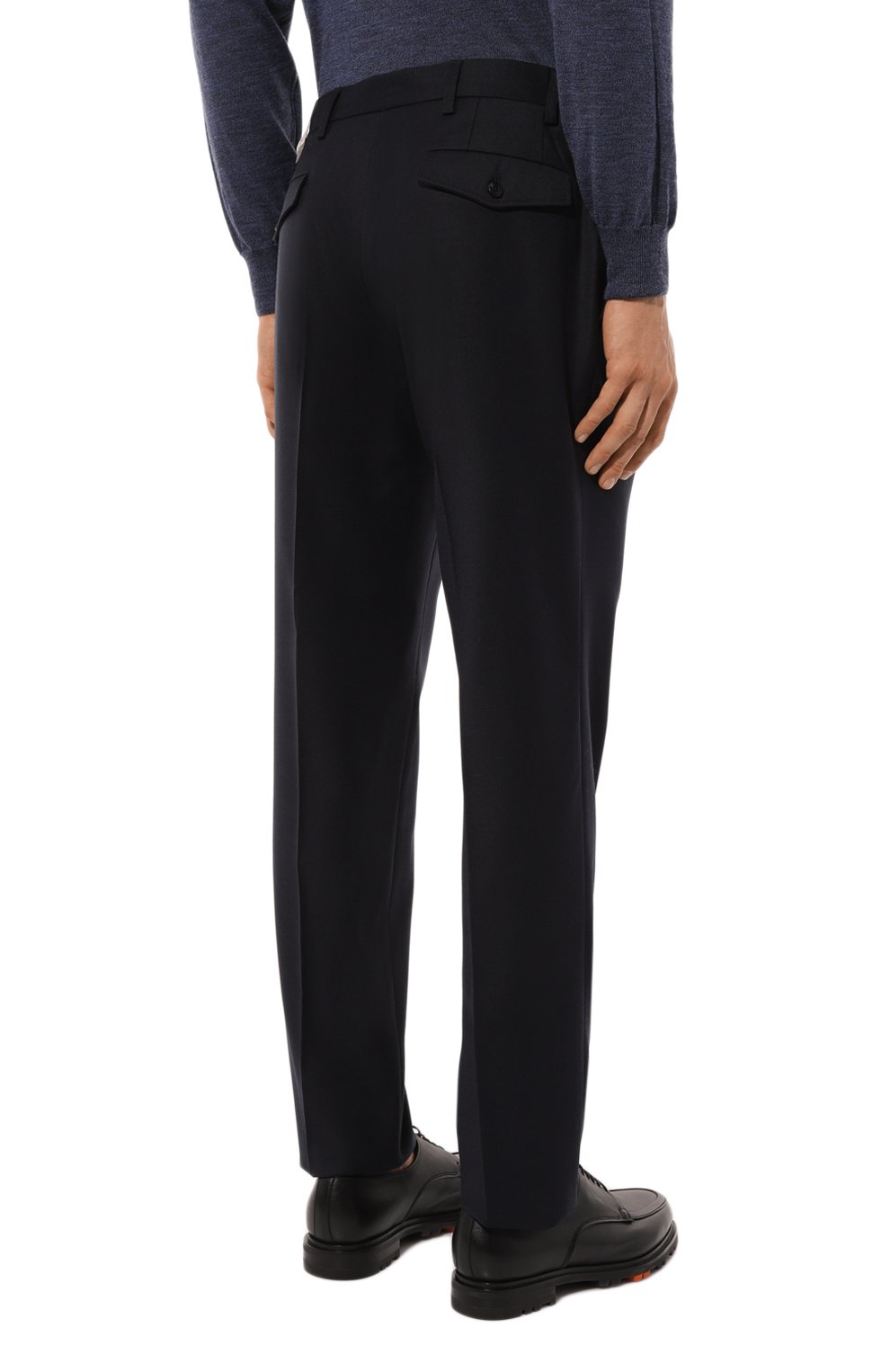 Шерстяные брюки L.B.M. 1911 темно-синего цвета по цене 38200 руб., арт. 8446/44564, фото 4 Шерстяные брюки L.B.M. 1911, арт. 8446/44564, фото 4