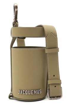 Женская сумка le porte gourde mini JACQUEMUS хаки цвета, арт. 203SL08/313640 | Фото 5 (Материал: Натуральная кожа; Размер: mini; Ремень/цепочка: На ремешке; Сумки-технические: Сумки через плечо; Материал сплава: Проставлено; Драгоценные камни: Проставлено)