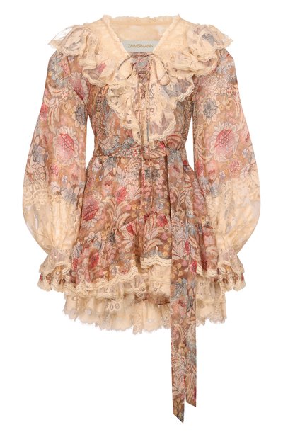 Женское платье изо льна и шелка ZIMMERMANN, арт. 7238DC261