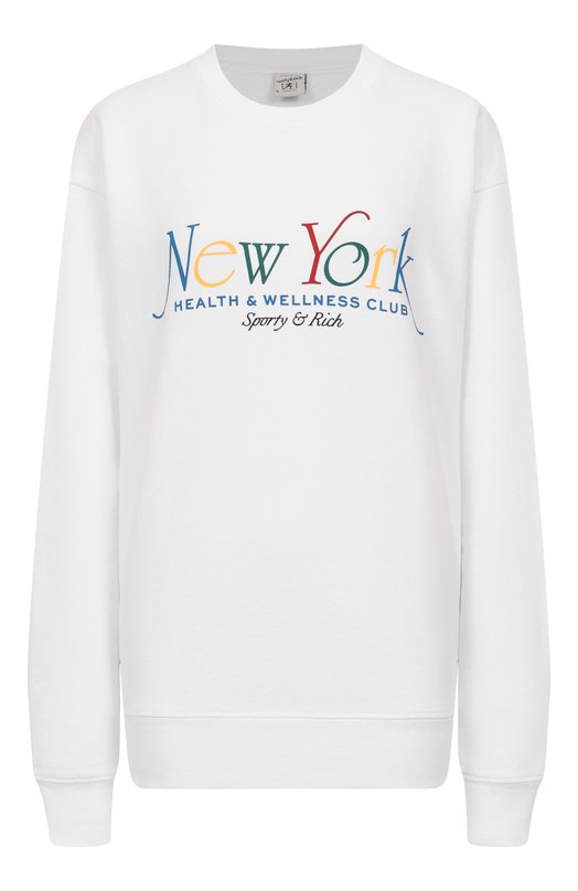 Хлопковый свитшот Sporty and Rich ST071622034WH57 Белый ST071622034WH57