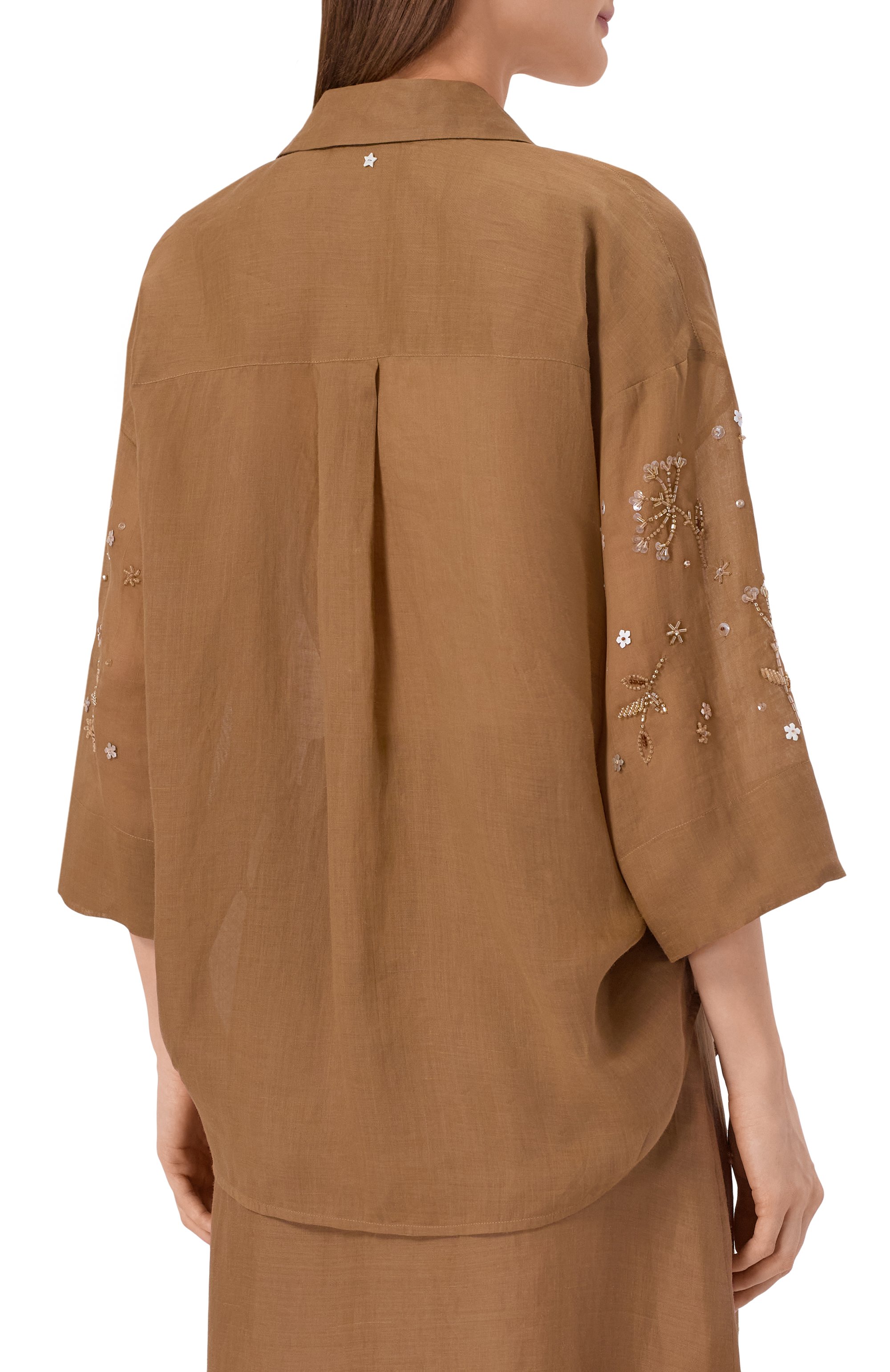 Рубашка LORENA ANTONIAZZI светло-коричневого цвета по цене 94600 руб., арт. E2644CA58A/4248R, фото 4 Рубашка LORENA ANTONIAZZI, арт. E2644CA58A/4248R, фото 4