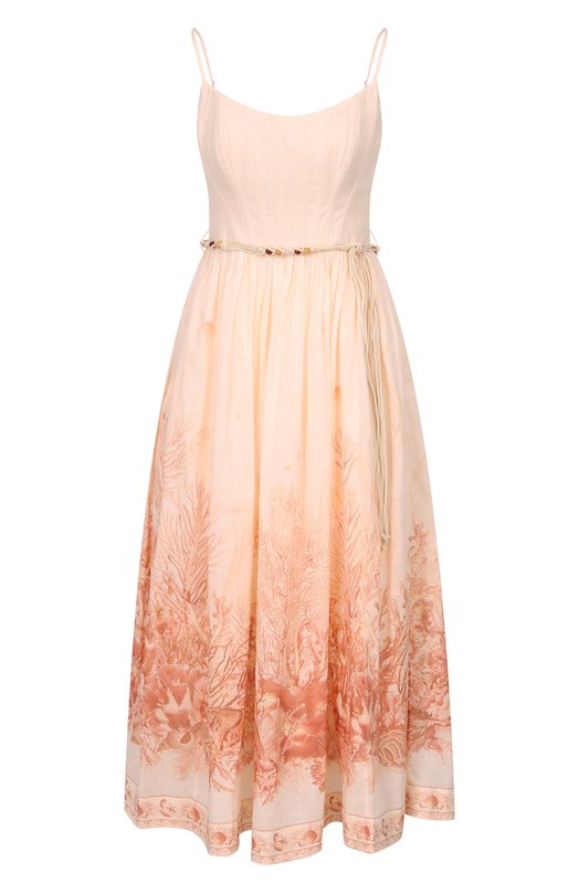 Хлопковое платье Zimmermann 6881DRS262 Бежевый 6881DRS262