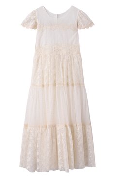 Детское платье DESIGNERS CAT кремового цвета, арт. 100000K01001756/DREAMY | Фото 1 (Материал подклада: Хлопок; Драгоценные камни: Проставлено; Рукава: Короткие; Материал сплава: Проставлено; Случай: Формальный; Девочки Кросс-КТ: Платье-одежда; Материал внешний: Синтетический материал; Ростовка одежда: 4 года | 104 см, 8 лет | 128 см, 10 - 11 лет | 140 - 146см, 6 лет | 116 см)