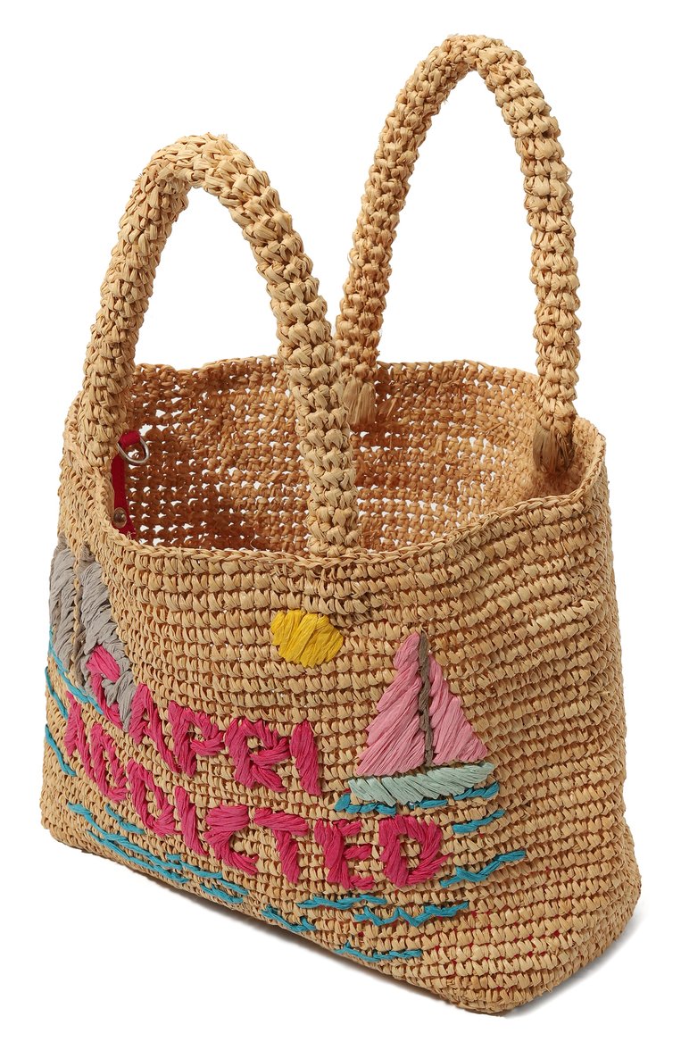 Детская комплект из сумки и футляра MC2 SAINT BARTH бежевого цвета, арт. RAFFIA BEACH MID | Фото 3 (Материал сплава: Проставлено; Нос: Не проставлено; Материал: Рафия)