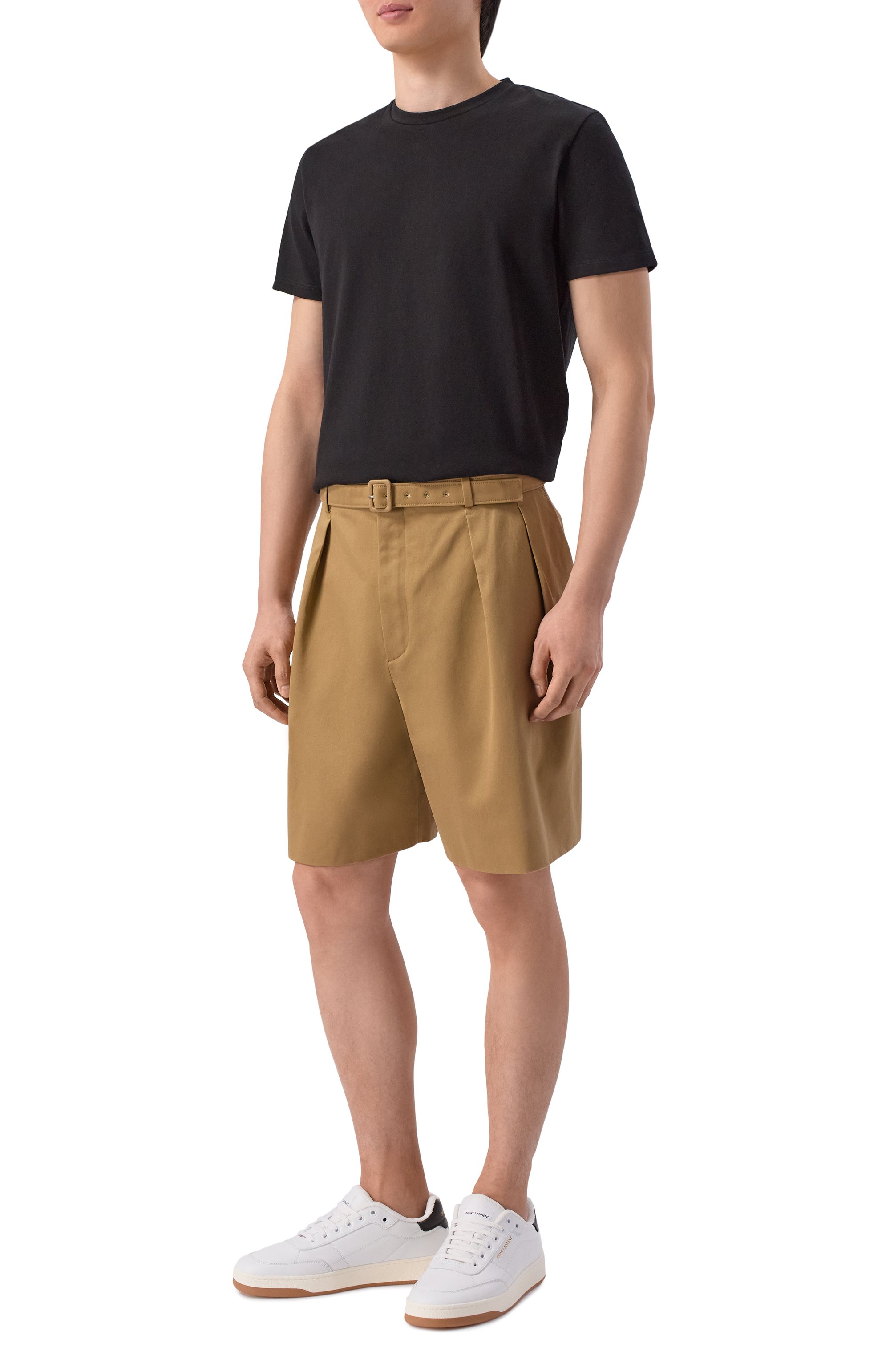 Хлопковые шорты SAINT LAURENT коричневого цвета по цене 191500 руб., арт. 860929/Y7I14, фото 2 Хлопковые шорты SAINT LAURENT, арт. 860929/Y7I14, фото 2